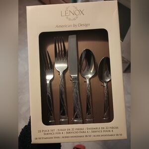 Lenox Silver Stainless Steel Flatware Set